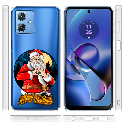 Чехол BoxFace Motorola G54 Power Cool Santa and heart