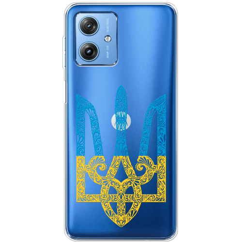 Чехол BoxFace Motorola G54 Power Жовто-блакитний Тризуб