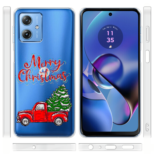 Чехол BoxFace Motorola G54 Power Holiday Car Merry Christmas