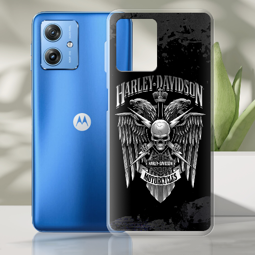 Чехол BoxFace Motorola G54 Power Harley Davidson skull and eagles