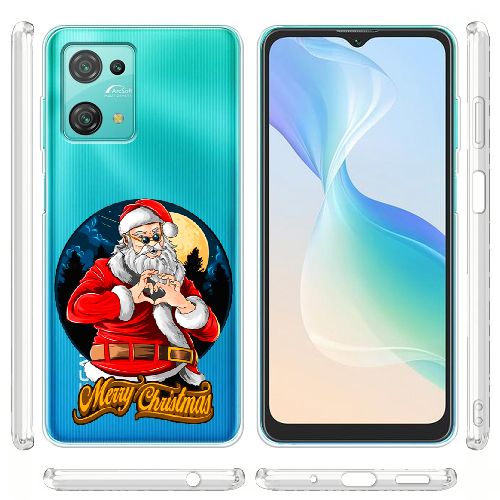 Чехол BoxFace Blackview Oscal C30 Cool Santa and heart