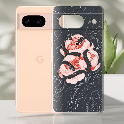 Чехол BoxFace Google Pixel 8 Snake Rose