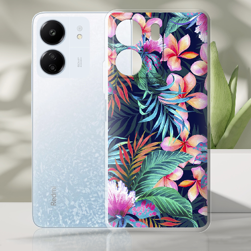 Чехол BoxFace Xiaomi Redmi 13C flowers in the tropics