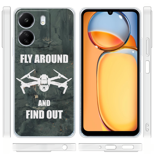 Чехол BoxFace Xiaomi Redmi 13C Дрон Fly Around