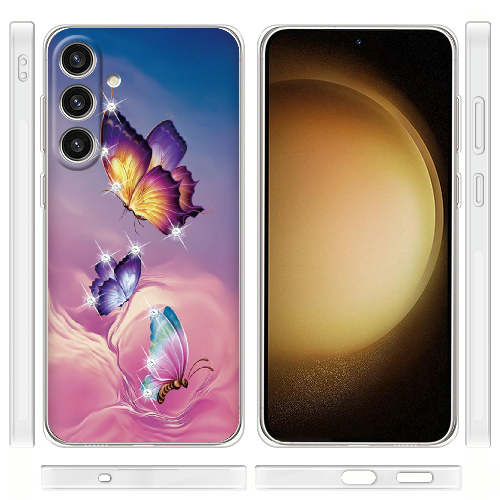 Чехол BoxFace Samsung Galaxy S24 Plus Бабочки со стразами