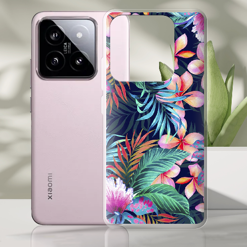 Чехол BoxFace Xiaomi 14 flowers in the tropics