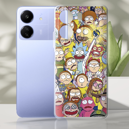 Чехол BoxFace Poco C65 Rick and Morty все герои