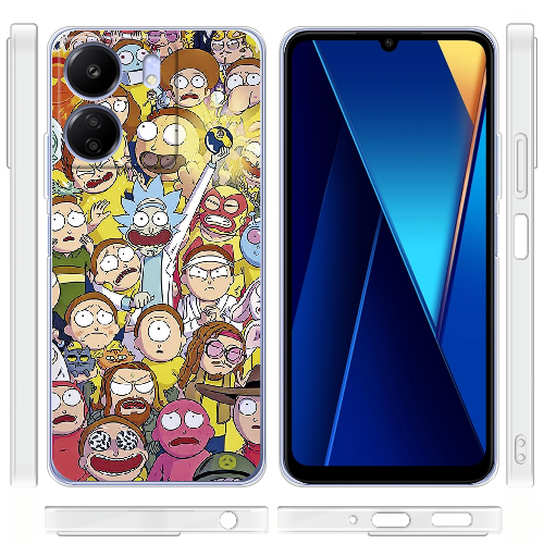 Чехол BoxFace Poco C65 Rick and Morty все герои