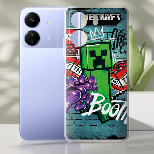 Чехол BoxFace Poco C65 Minecraft Graffiti