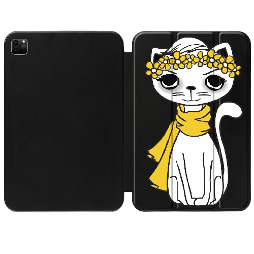 Чехол для iPad Pro 12.9" 4/5/6 (2022/2021/2020) Hipster Yellow Kitty