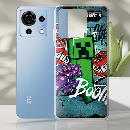 Чехол BoxFace ZTE Blade V50 Vita Minecraft Graffiti