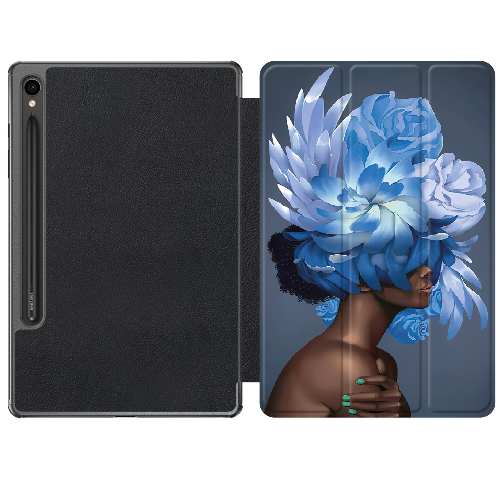 Чехол для Samsung Galaxy Tab S9 FE 10.9" Exquisite Blue Flowers