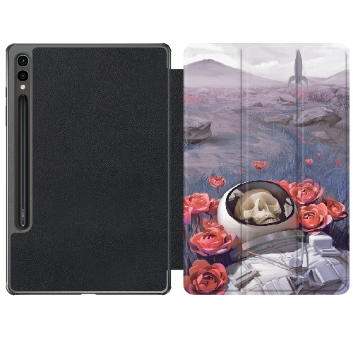 Чехол для Samsung Galaxy Tab S9 FE Plus 12.4" Астронавт в квітах