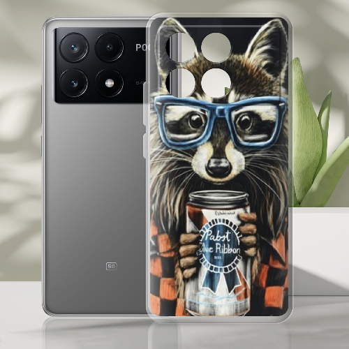 Чехол BoxFace Poco X6 Pro 5G Енот с банкой