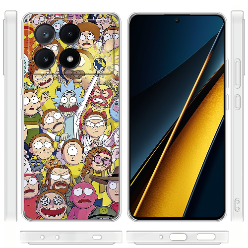 Чехол BoxFace Poco X6 Pro 5G Rick and Morty все герои