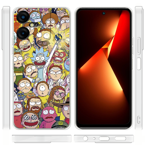 Чехол BoxFace Tecno POVA Neo 3 Rick and Morty все герои