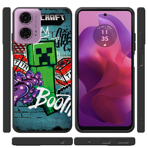 Чехол BoxFace Motorola G24 Minecraft Graffiti