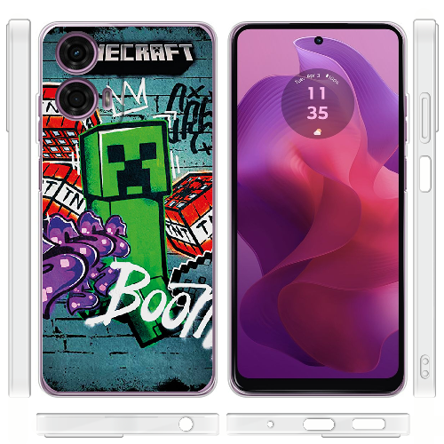 Чехол BoxFace Motorola G24 Minecraft Graffiti