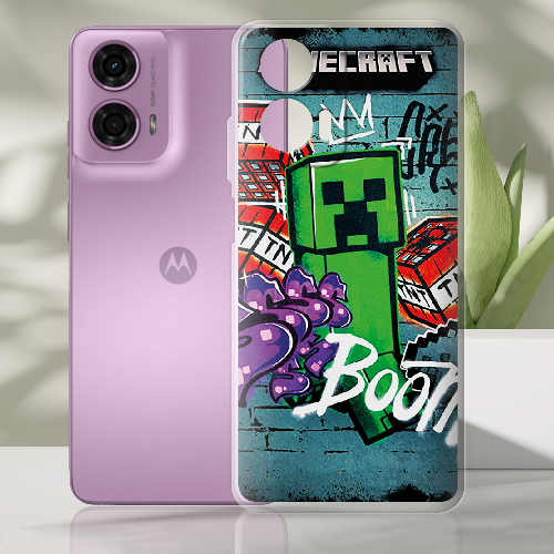 Чехол BoxFace Motorola G24 Minecraft Graffiti