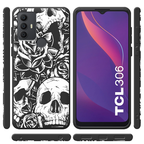 Чехол BoxFace TCL 306 Skull and Roses