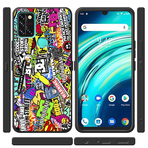 Чехол BoxFace Umidigi A9 Pro Multicolored Inscriptions