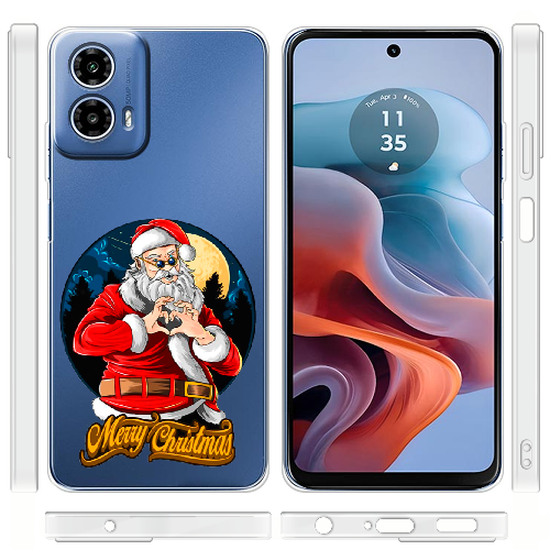 Чехол BoxFace Motorola G34 Cool Santa and heart