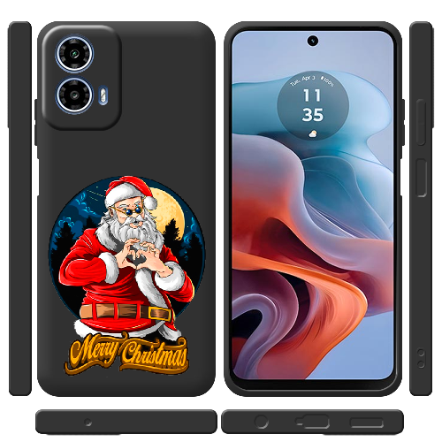 Чехол BoxFace Motorola G34 Cool Santa and heart