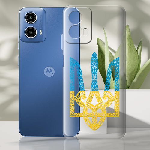 Чехол BoxFace Motorola G34 Жовто-блакитний Тризуб