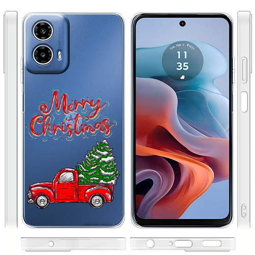 Чехол BoxFace Motorola G34 Holiday Car Merry Christmas