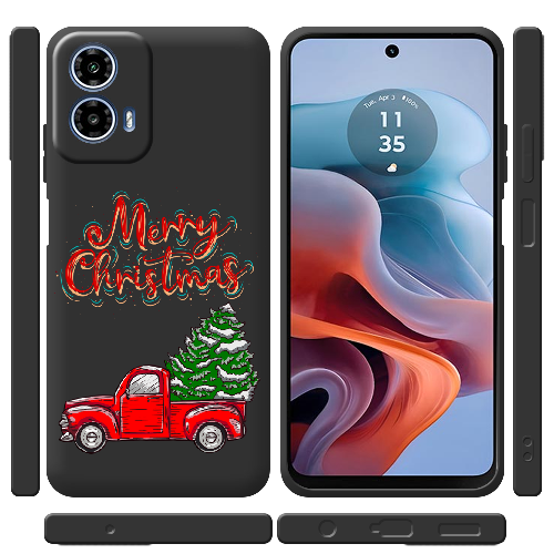 Чехол BoxFace Motorola G34 Holiday Car Merry Christmas