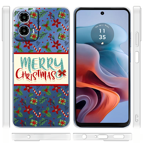 Чехол BoxFace Motorola G34 Vintage Christmas Congratulation