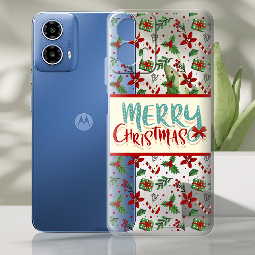 Чехол BoxFace Motorola G34 Vintage Christmas Congratulation