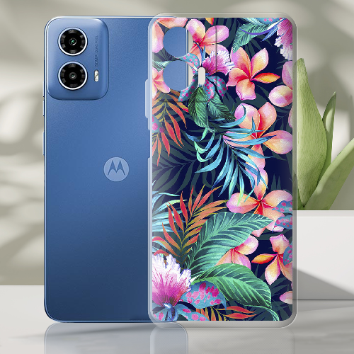 Чехол BoxFace Motorola G34 flowers in the tropics