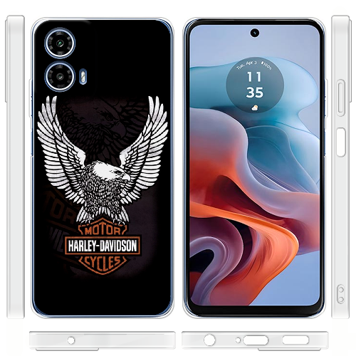 Чехол BoxFace Motorola G34 Harley Davidson and eagle