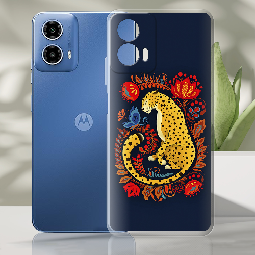 Чехол BoxFace Motorola G34 Petrykivka Leopard