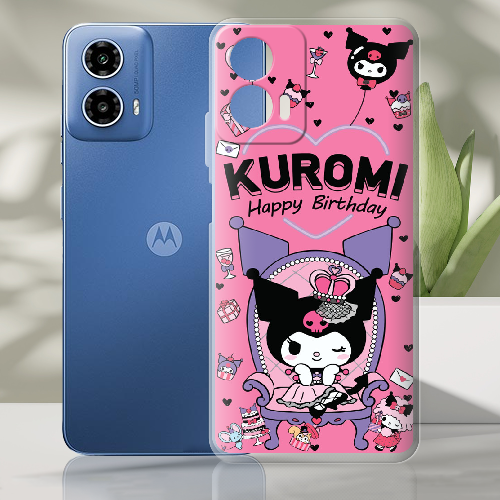 Чехол BoxFace Motorola G34 День народження Kuromi