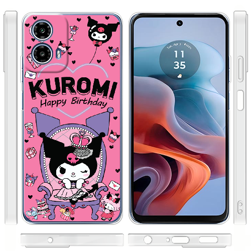 Чехол BoxFace Motorola G34 День народження Kuromi