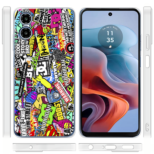 Чехол BoxFace Motorola G34 Multicolored Inscriptions