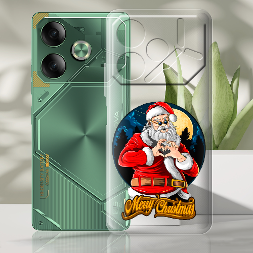 Чехол BoxFace Tecno POVA 6 Cool Santa and heart