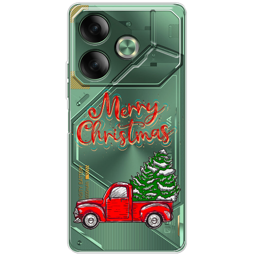 Чехол BoxFace Tecno POVA 6 Holiday Car Merry Christmas