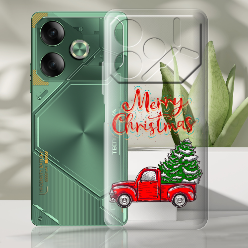 Чехол BoxFace Tecno POVA 6 Holiday Car Merry Christmas