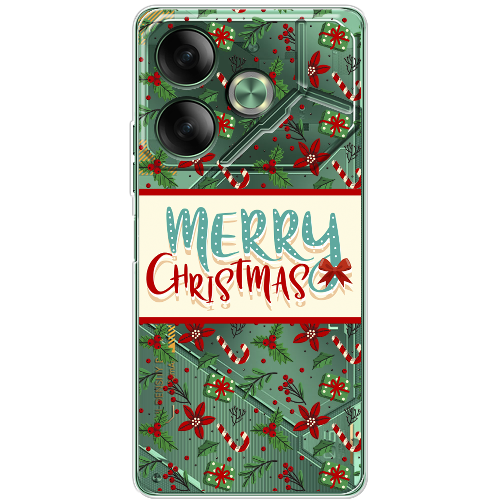 Чехол BoxFace Tecno POVA 6 Vintage Christmas Congratulation