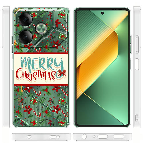 Чехол BoxFace Tecno POVA 6 Vintage Christmas Congratulation