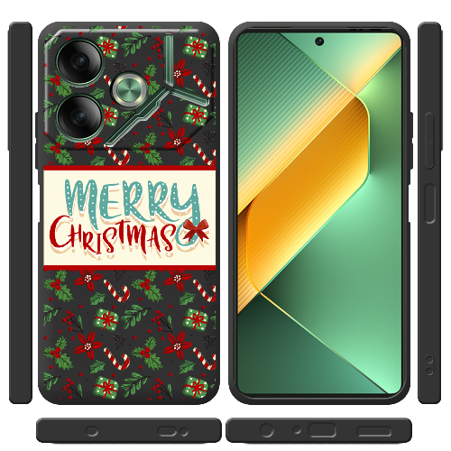 Чехол BoxFace Tecno POVA 6 Vintage Christmas Congratulation