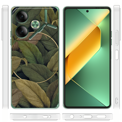 Чехол BoxFace Tecno POVA 6 Green Leaf