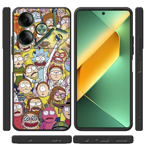 Чехол BoxFace Tecno POVA 6 Rick and Morty все герои