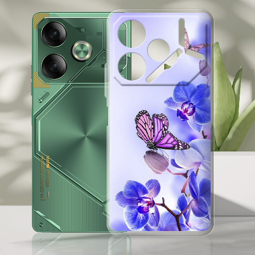 Чехол BoxFace Tecno POVA 6 Orchids and Butterflies