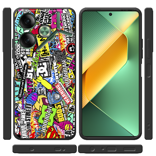 Чехол BoxFace Tecno POVA 6 Multicolored Inscriptions