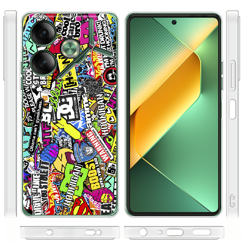 Чехол BoxFace Tecno POVA 6 Multicolored Inscriptions