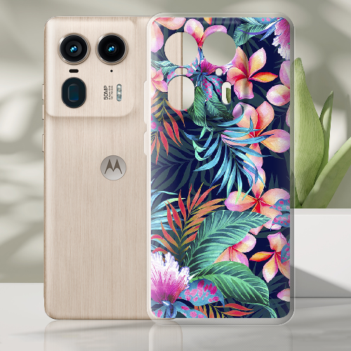 Чехол BoxFace Motorola Edge 50 Ultra flowers in the tropics